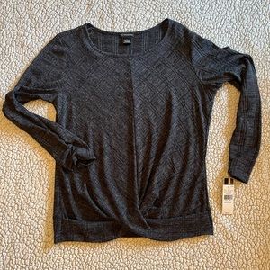 New Directions 3/4 Length Smoky Gray Cotton Top